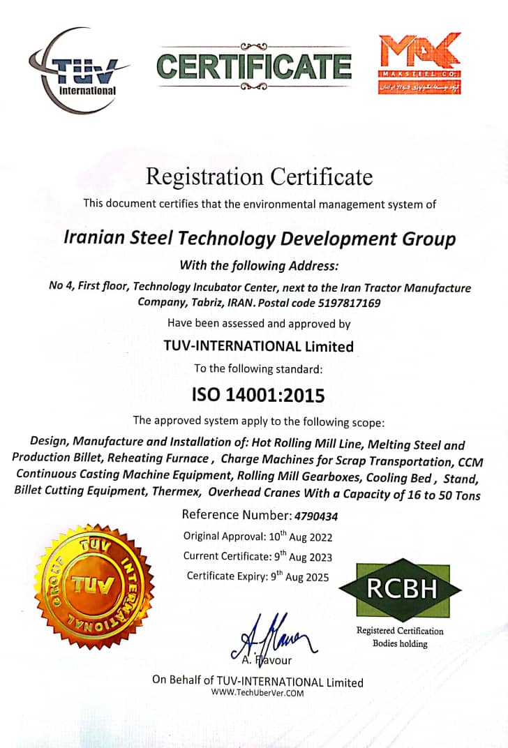 Mak Steel ISO 14001:2015